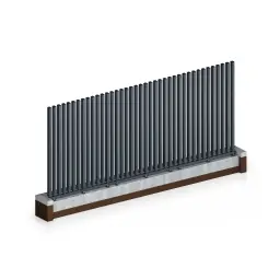 Gard rezidențial, panou Infinity 10.130 – bare verticale pe fundație de beton