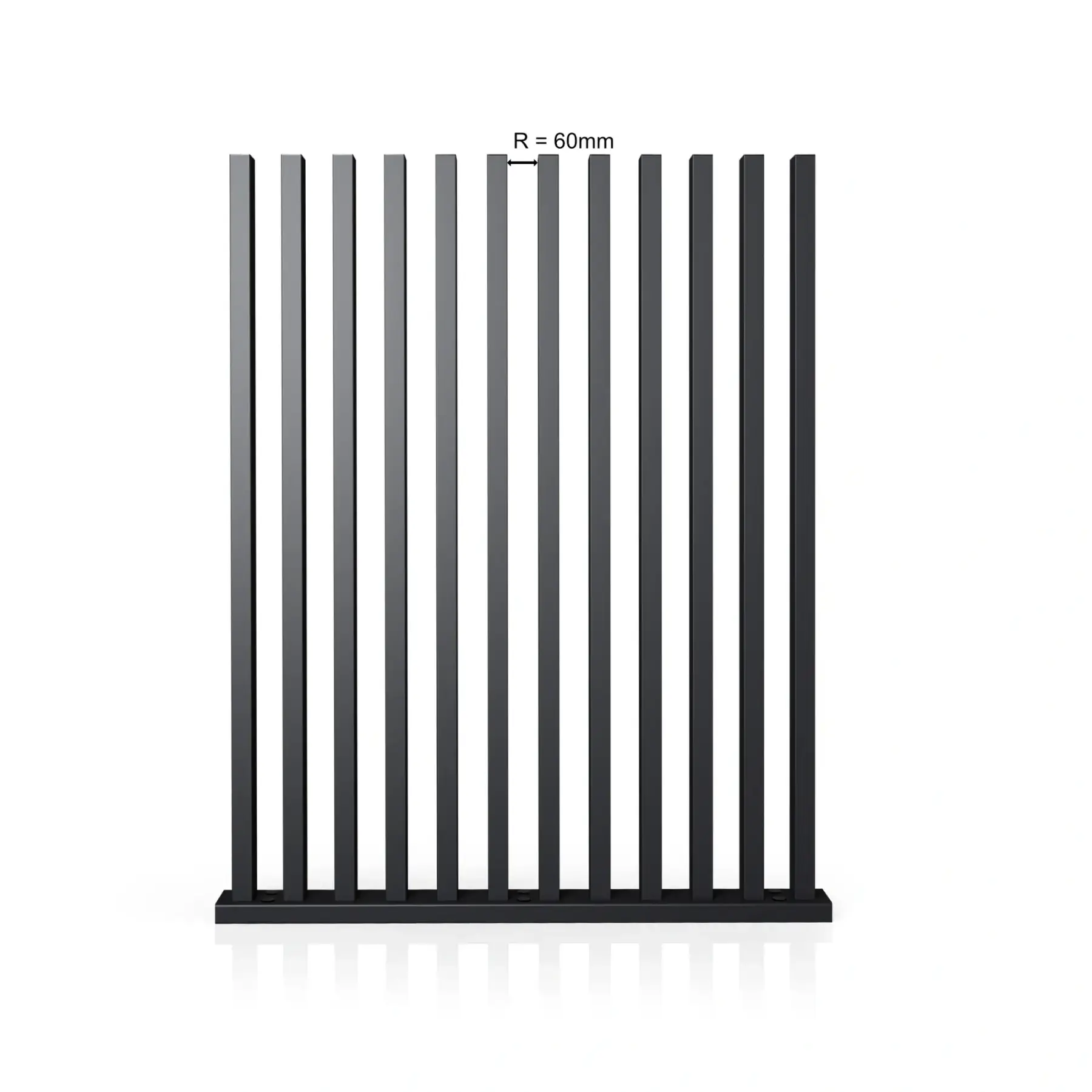 Gard rezidențial, panou Infinity 10.132 – lamele negre pe bază solidă