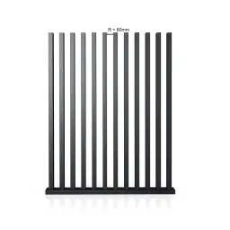 Gard rezidențial, panou Infinity 10.132 – lamele negre pe bază solidă