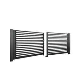 Poartă batantă auto din aluminiu AL.102 – deschisă, design minimalist