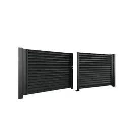 Poartă batantă auto din aluminiu AL.202 – două canate negre, deschise