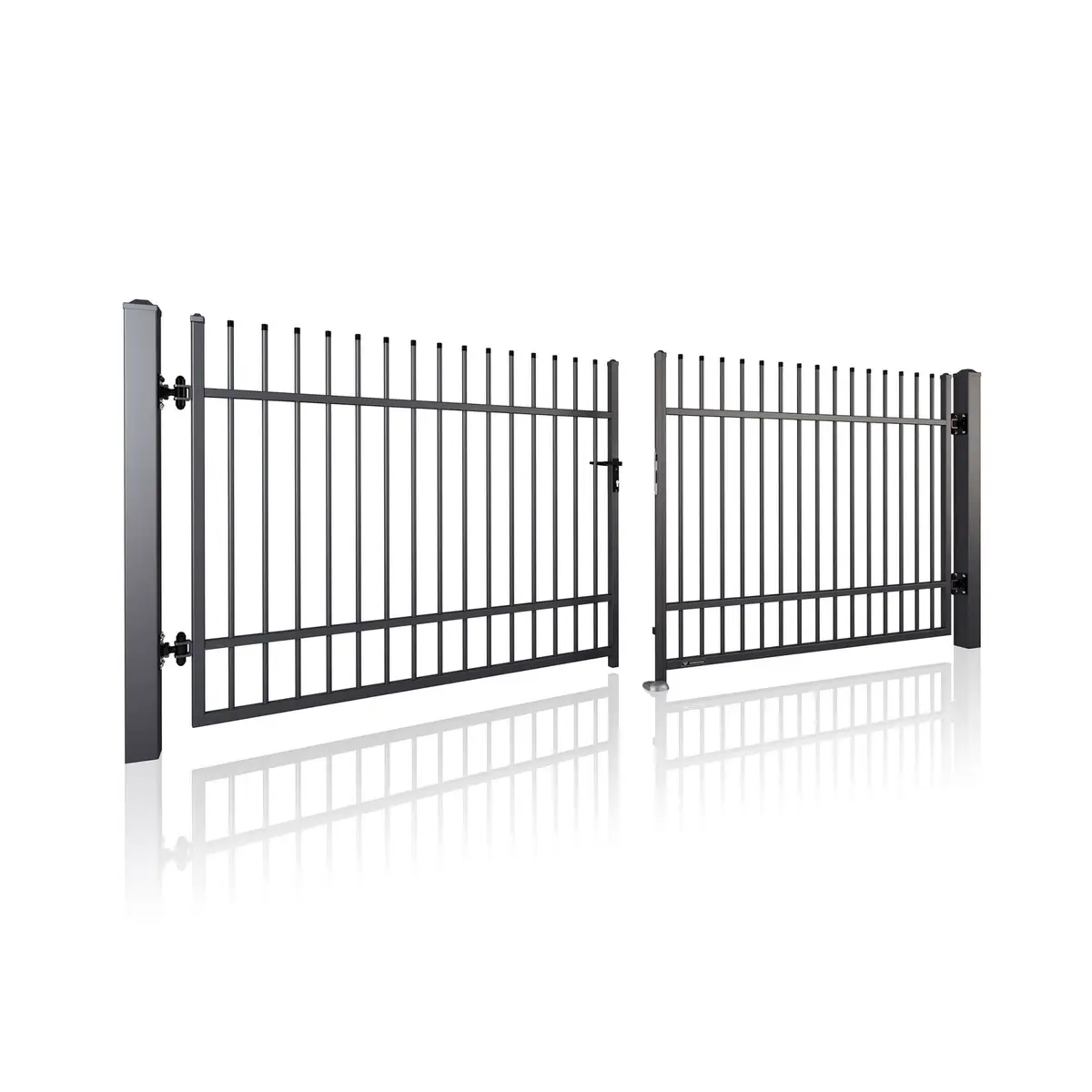 Poartă batantă auto Classic 10.04 – două canate cu bare verticale negre