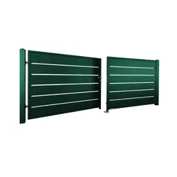 Poartă batantă auto Home Inclusive 10.200v1 – varianta verde, deschidere spre exterior