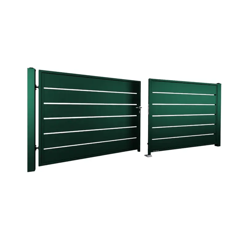 Poartă batantă auto Home Inclusive 10.200v1 – varianta verde, deschidere spre exterior