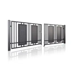 Poartă batantă auto Modern 10.102 – design perforat, cu sistem de închidere