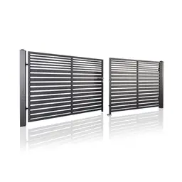 Poartă batantă auto Modern 10.106 – lame verticale, finisaj negru lucios