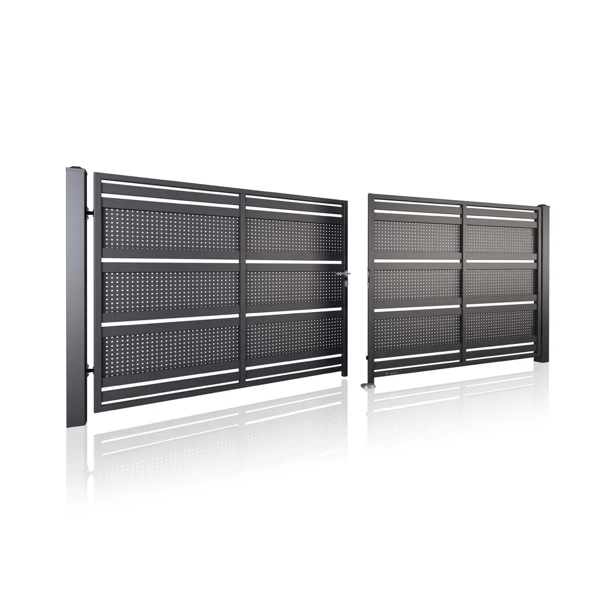Poartă batantă auto Modern 10.109 – două canate din profile perforate