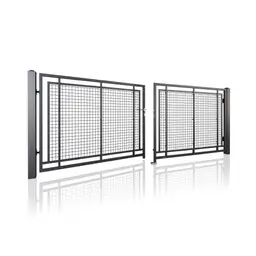 Poartă bi-fold auto Modern 10.100 – plasă, două canate, finisaj închis