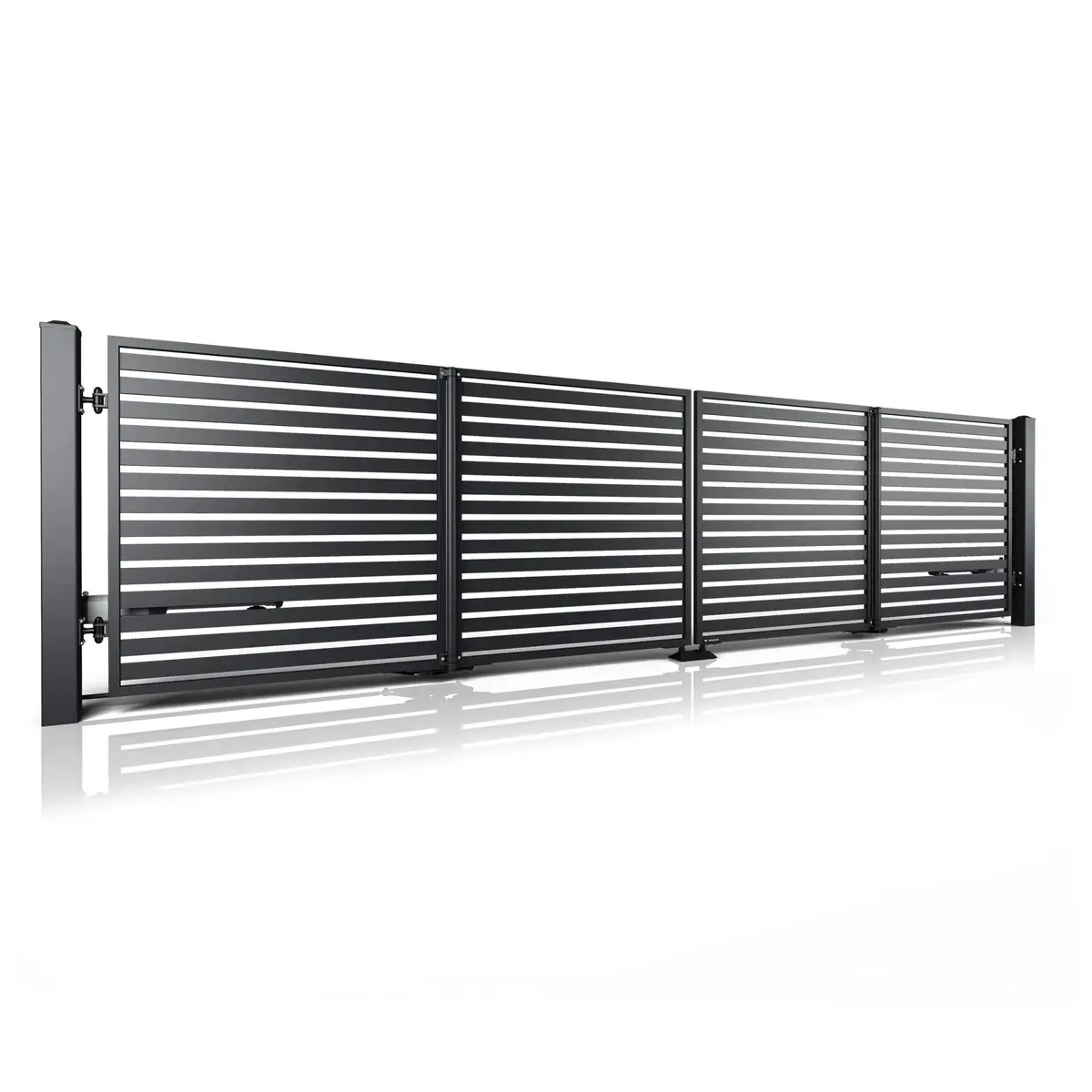 Poartă bi-fold auto Modern 10.104 – lamele orizontale, structură robustă