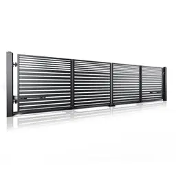 Poartă bi-fold auto Modern 10.106 – neagră, segmente cu lamele verticale