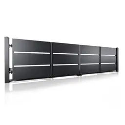 Poartă bi-fold auto Modern 10.110 – panouri orizontale negre lucioase