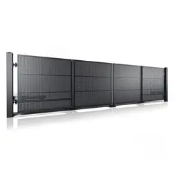 Poartă bi-fold auto Modern 10.111 – module perforate negre lucioase