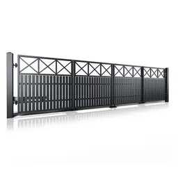 Poartă bi-fold auto Modern 10.115 – lamele orizontale, decor în partea superioară