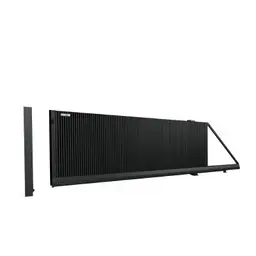 Poartă culisantă din aluminiu AL.00 – lamele verticale, cu stâlp de susținere