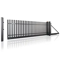 Poartă culisantă Classic 10.17 – lamele verticale negre, sistem de glisare