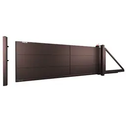 Poartă culisantă Home Inclusive 10.200v1 – variantă maro cu suport lateral