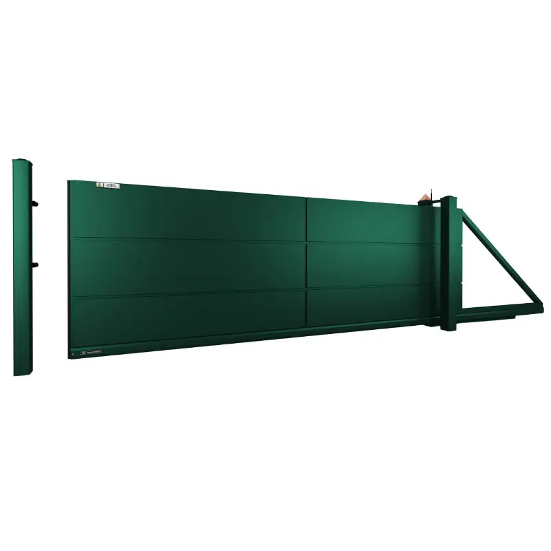 Poartă culisantă Home Inclusive 10.200v1 – variantă verde, lamele orizontale