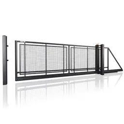 Poartă culisantă Modern 10.100 – plasă metalică, poartă deschisă