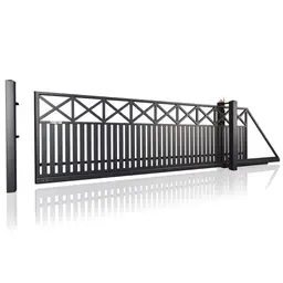 Poartă culisantă Modern 10.103 – lamele verticale pe stâlp metalic