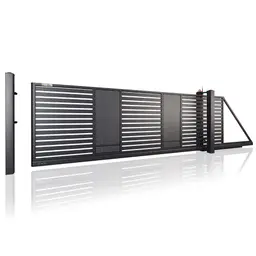 Poartă culisantă Modern 10.108 – lamele verticale cu perforații decorative