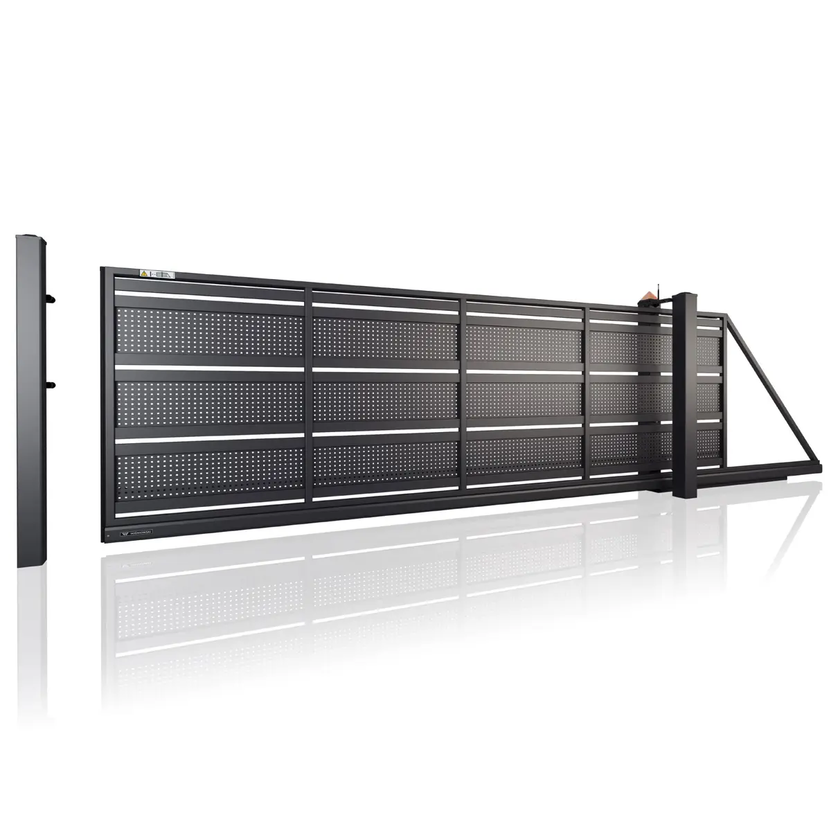 Poartă culisantă Modern 10.109 – design perforat, sistem de glisare