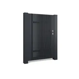 Poartă pietonală din aluminiu AL.00 – lame verticale, închidere laterală