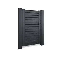 Poartă pietonală din aluminiu AL.106 – lamele verticale, culoare închisă