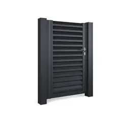 Poartă pietonală din aluminiu AL.202 – lamele verticale, mâner lateral