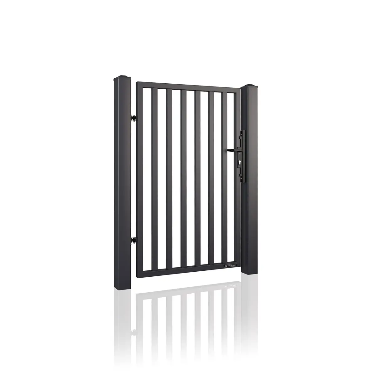 Poartă pietonală Classic 10.70 – lamele verticale, poartă deschisă