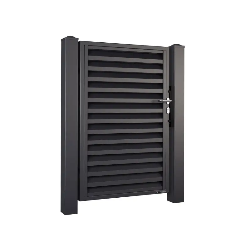 Poartă pietonală Home Inclusive 10.229 – lamele verticale, culoare închisă