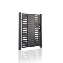 Poartă pietonală Modern 10.108 – lamele perforate, cu control acces
