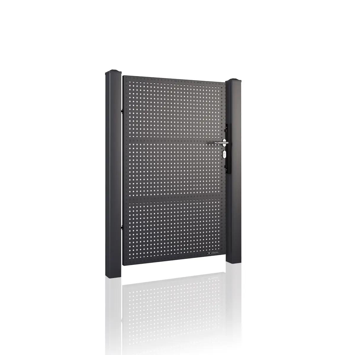 Poartă pietonală Modern 10.111 – perforată, cu mâner metalic