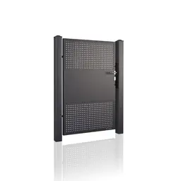 Poartă pietonală Modern 10.112 – perforată, suporturi laterale