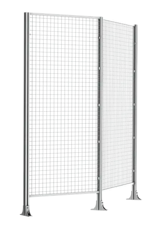 Sistem de protecție pentru utilaje Troax QuickGuard din aluminiu – panouri perforate pe stâlpi