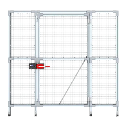 Sistem de protecție pentru utilaje Troax QuickGuard din aluminiu – sistem de închidere cu lacăt