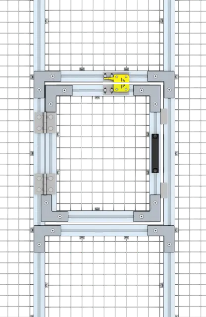 Sistem de protecție pentru utilaje Troax QuickGuard din aluminiu – poartă cu umplutură din plasă