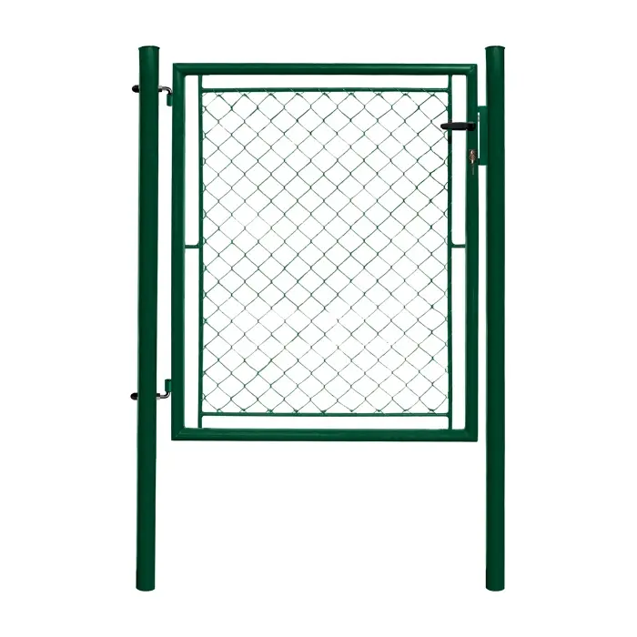 Set poartă pietonală Ideal PVC 2 m verde, cu stâlpi, balamale și încuietoare – plasă de sârmă pe doi stâlpi