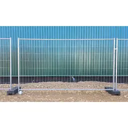 Set poartă ST30 Euro 3.5 m pentru gard mobil de șantier – panouri pe baze de beton, teren de pământ