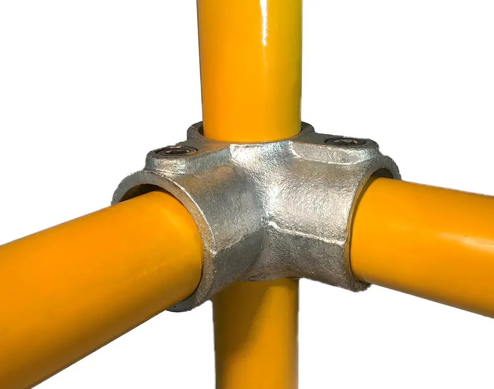 Sistem de balustradă și mână curentă – conector de colț pentru două țevi