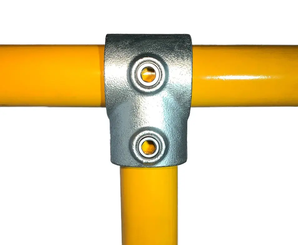 Sistem de balustradă și mână curentă – conector galben cu două orificii