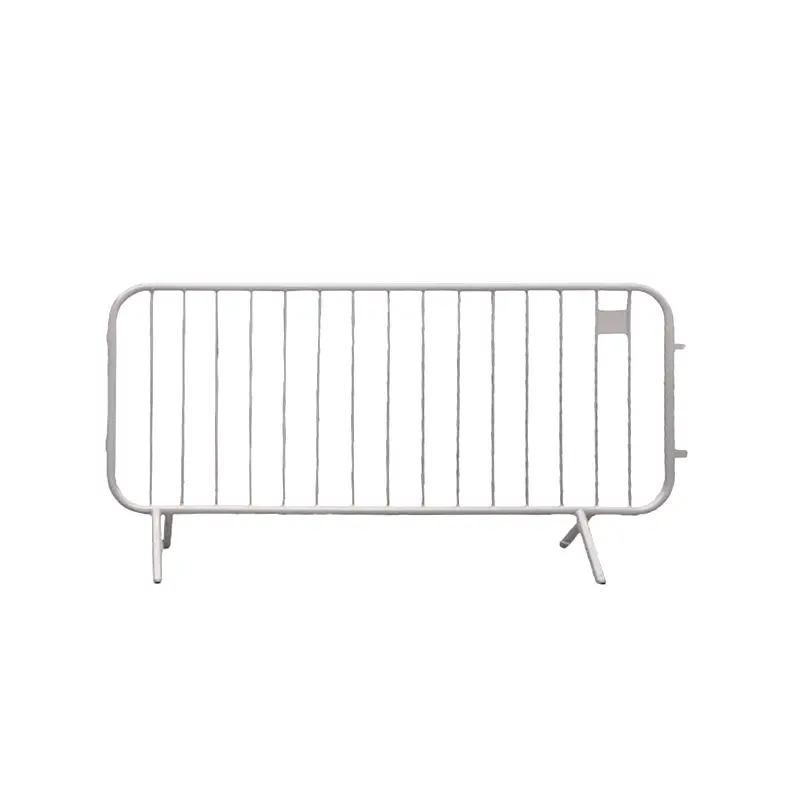 Gard mobil pentru evenimente Smart PVC alb, 2.3 m – barieră portabilă cu bare verticale
