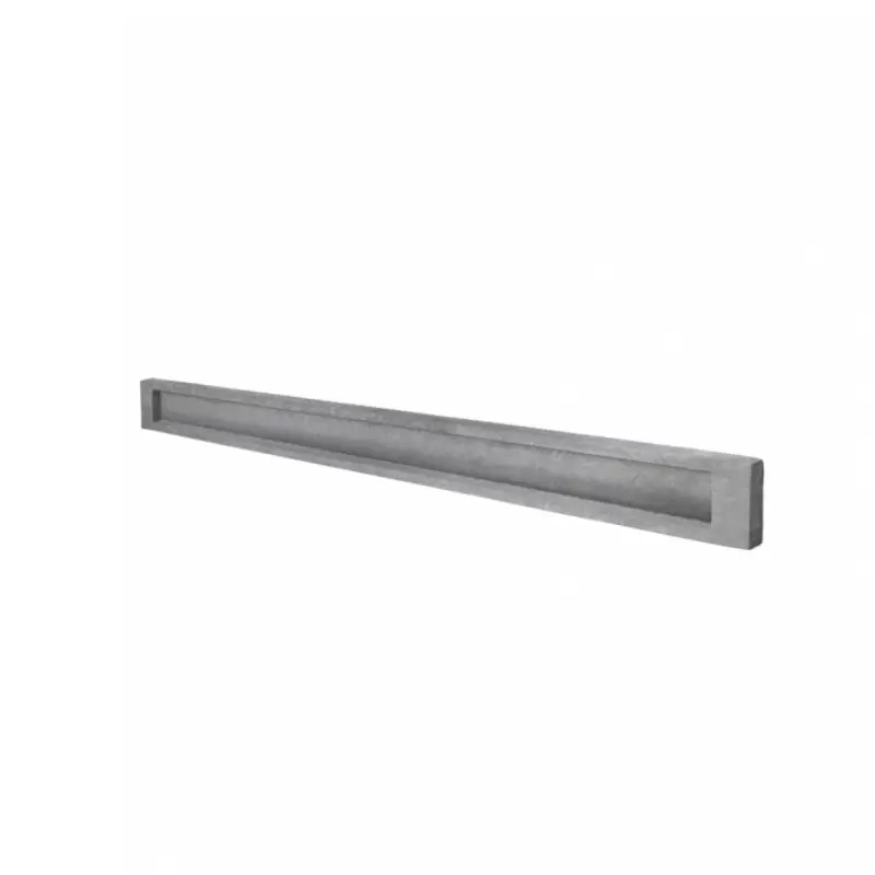 Accesoriu de gard: soclu prefabricat pentru panouri, 200 mm – placă gri, vedere laterală
