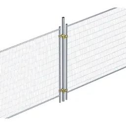 Accesoriu de gard: stâlp Ø60 mm pentru fixarea panourilor mobile de șantier – îmbinare între panouri
