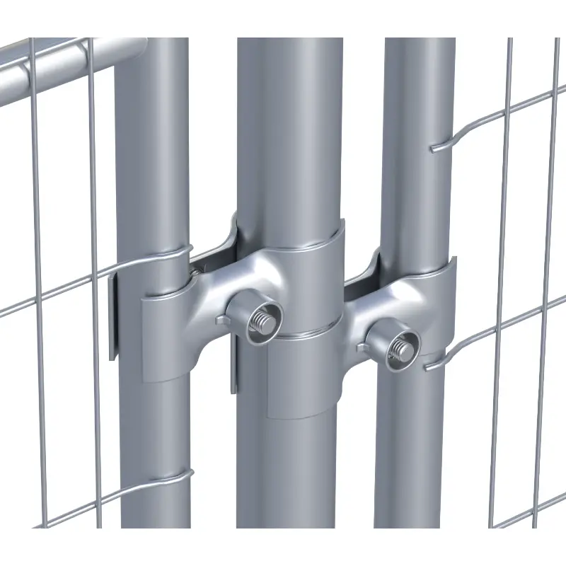 Accesoriu de gard: stâlp Ø60 mm pentru fixarea panourilor mobile de șantier – detaliu de montaj
