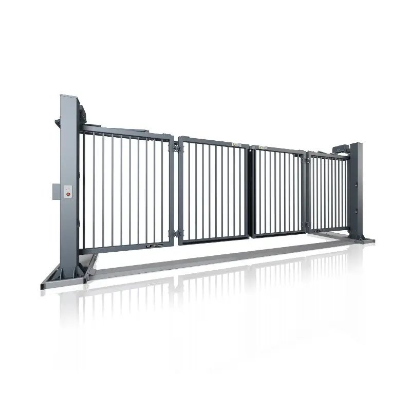 Poartă industrială bi-fold V-King – lamele verticale, cu automatizare