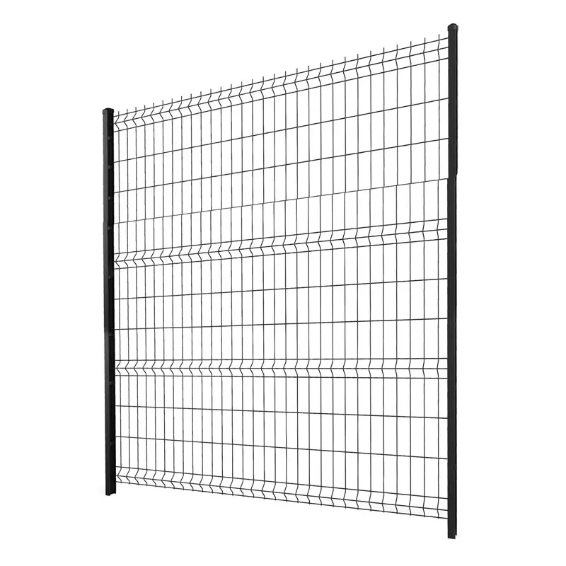Gard panou bordurat 3D Vega B PVC antracit RAL 7016, 2.43 x 2.5 m, sârmă 5 mm – panou cu profile verticale