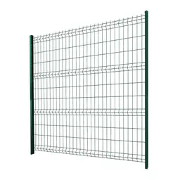 Gard panou bordurat Vega B 3D PVC verde 2.23 x 2.5 m, sârmă 5 mm – ochiuri pătrate, stâlpi verticali