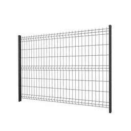 Gard panou bordurat 3D Vega B Light PVC antracit RAL 7016, 1.53 x 2.5 m, sârmă 4 mm – vedere de ansamblu