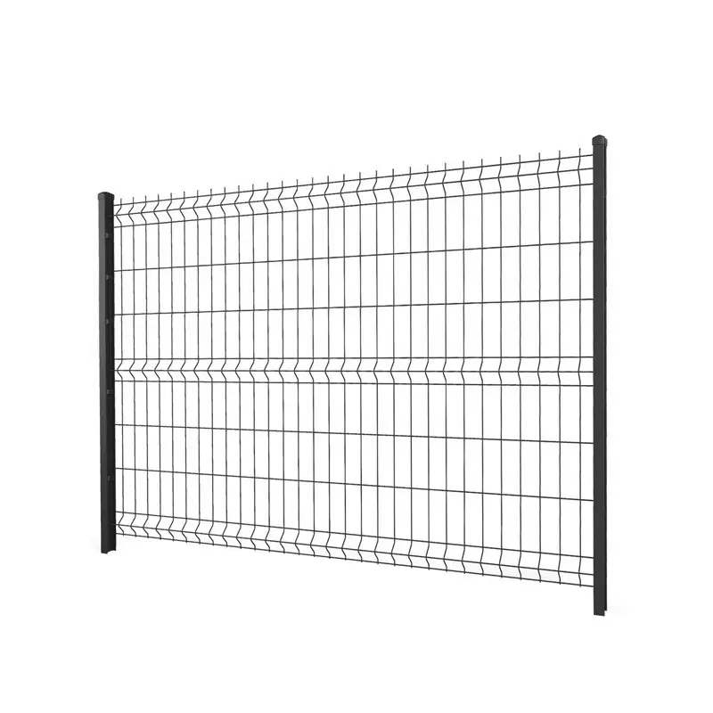 Gard panou bordurat 3D Vega B Light PVC antracit RAL 7016, 1.53 x 2.5 m, sârmă 4 mm – vedere de ansamblu