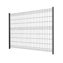 Gard panou bordurat 3D Vega B Light PVC antracit RAL 7016, 1.73 x 2.5 m, sârmă 4 mm – cu stâlpi laterali